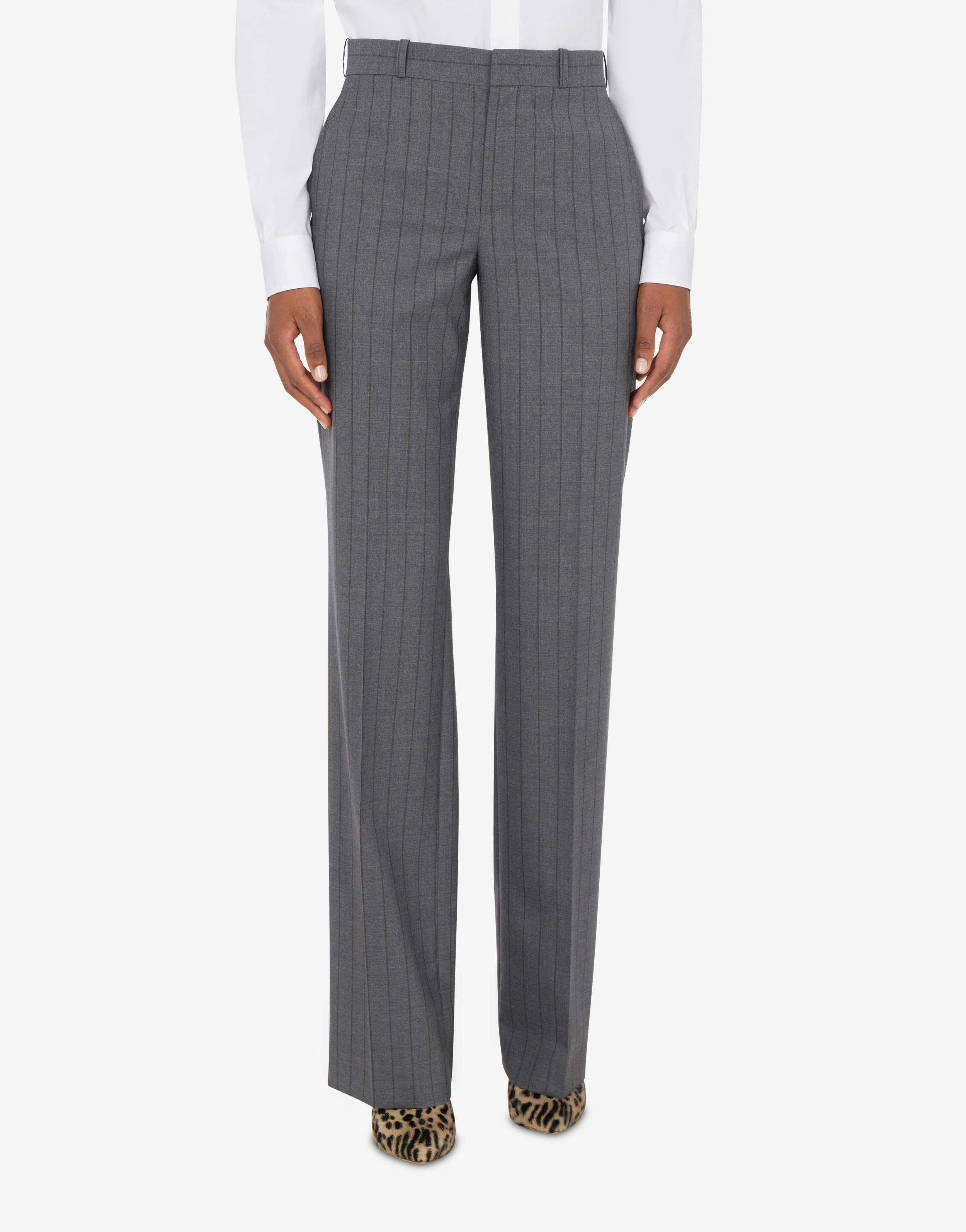 Wool Pinstripe Trousers