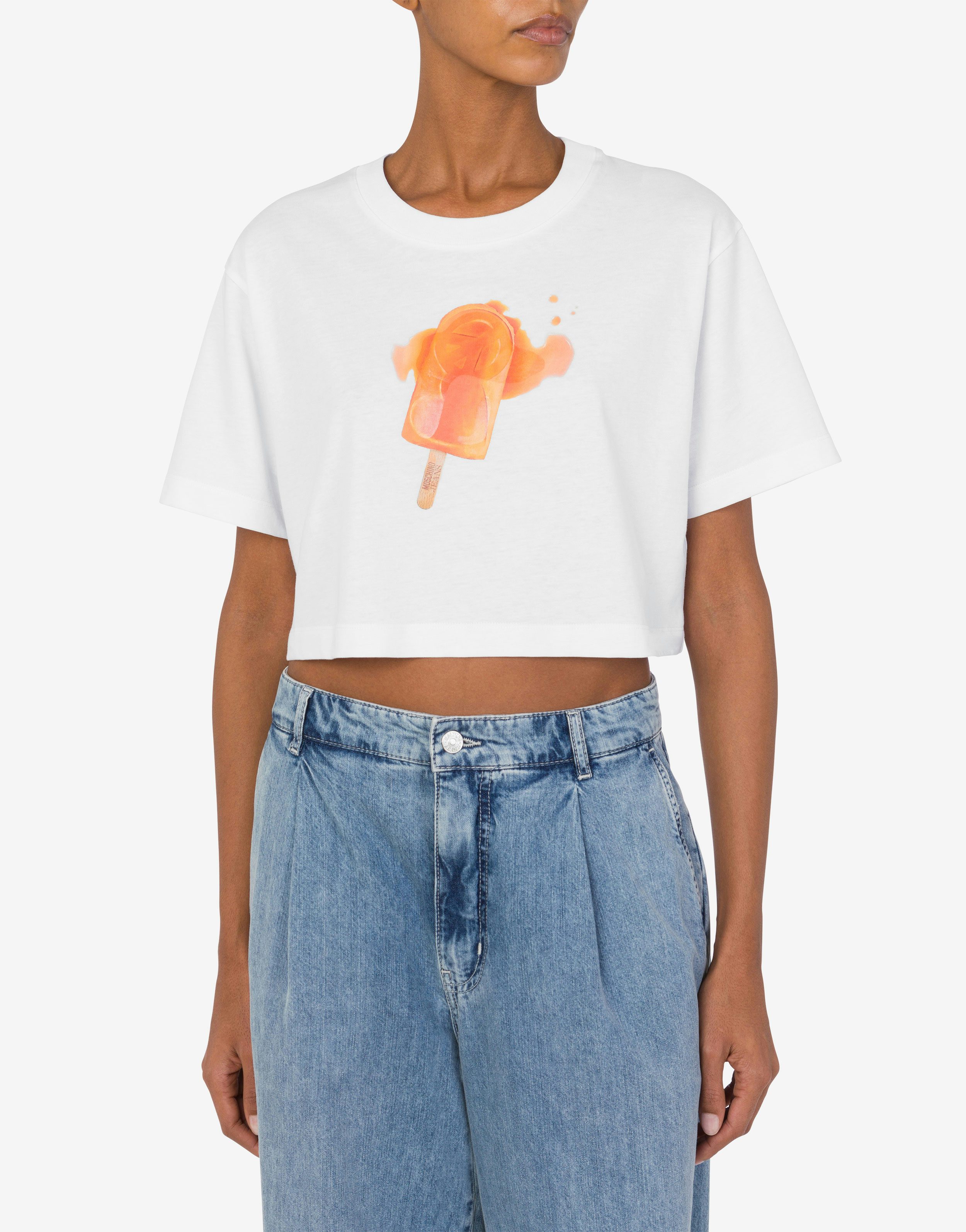 Cropped jersey T-shirt Ice Cream