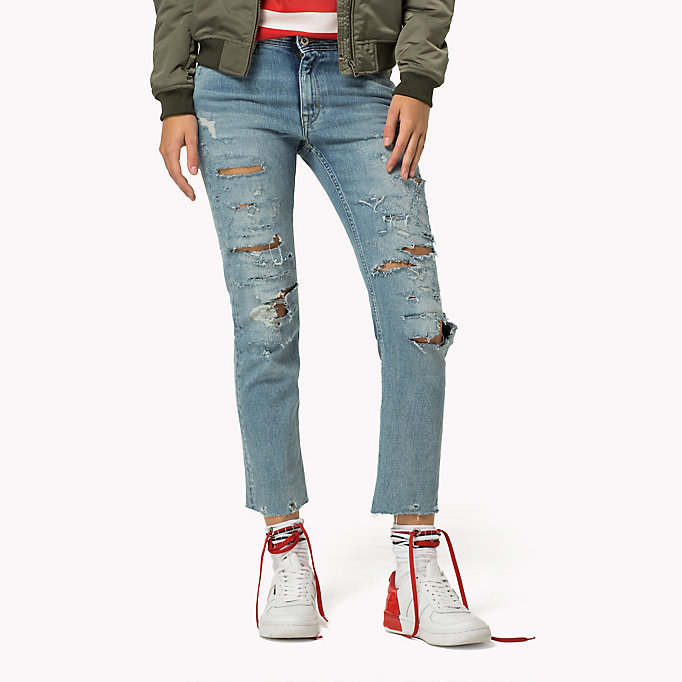 Tommy Hilfiger Destructed Straight Fit Jeans