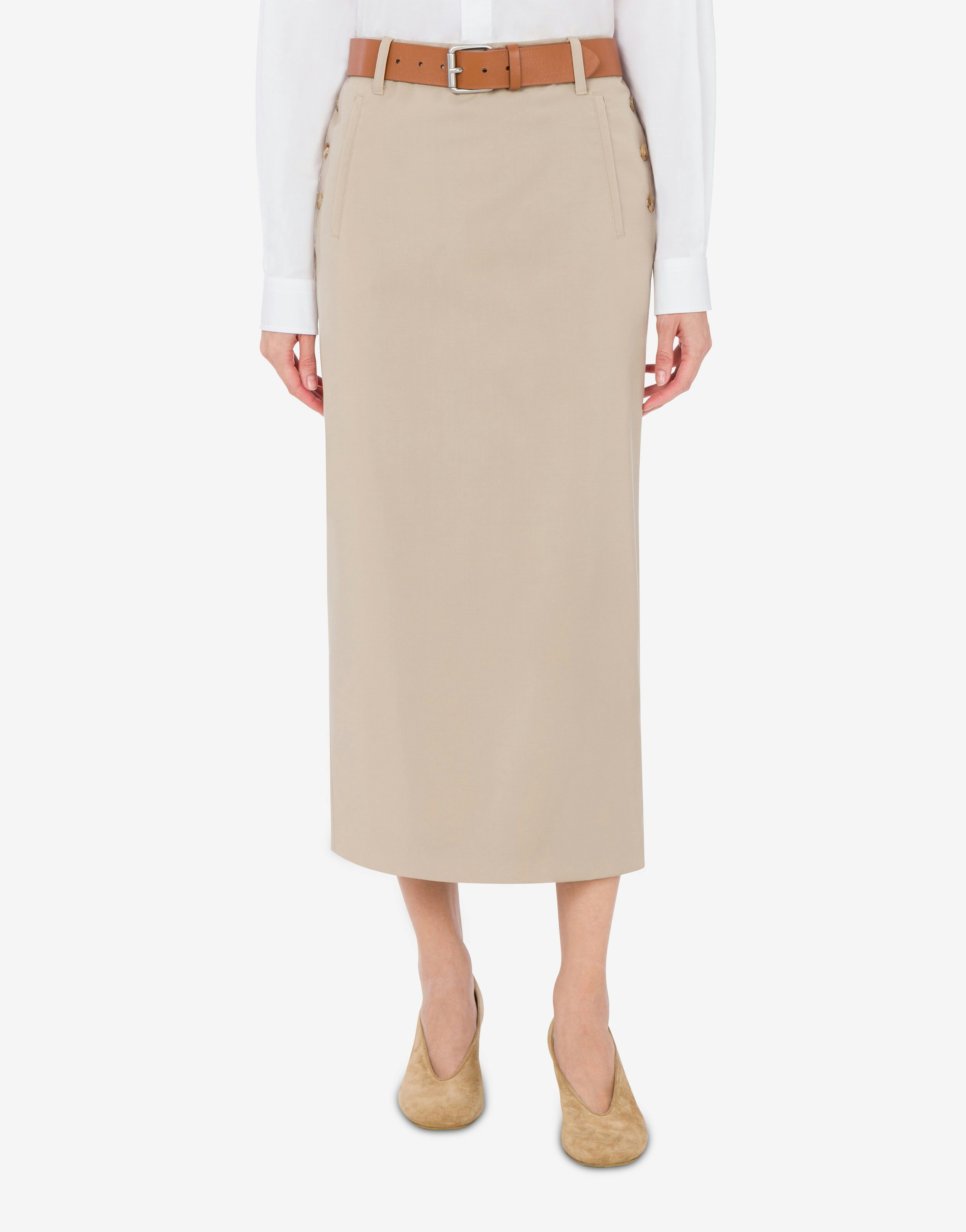 Wool Twill Skirt Tailored Twist