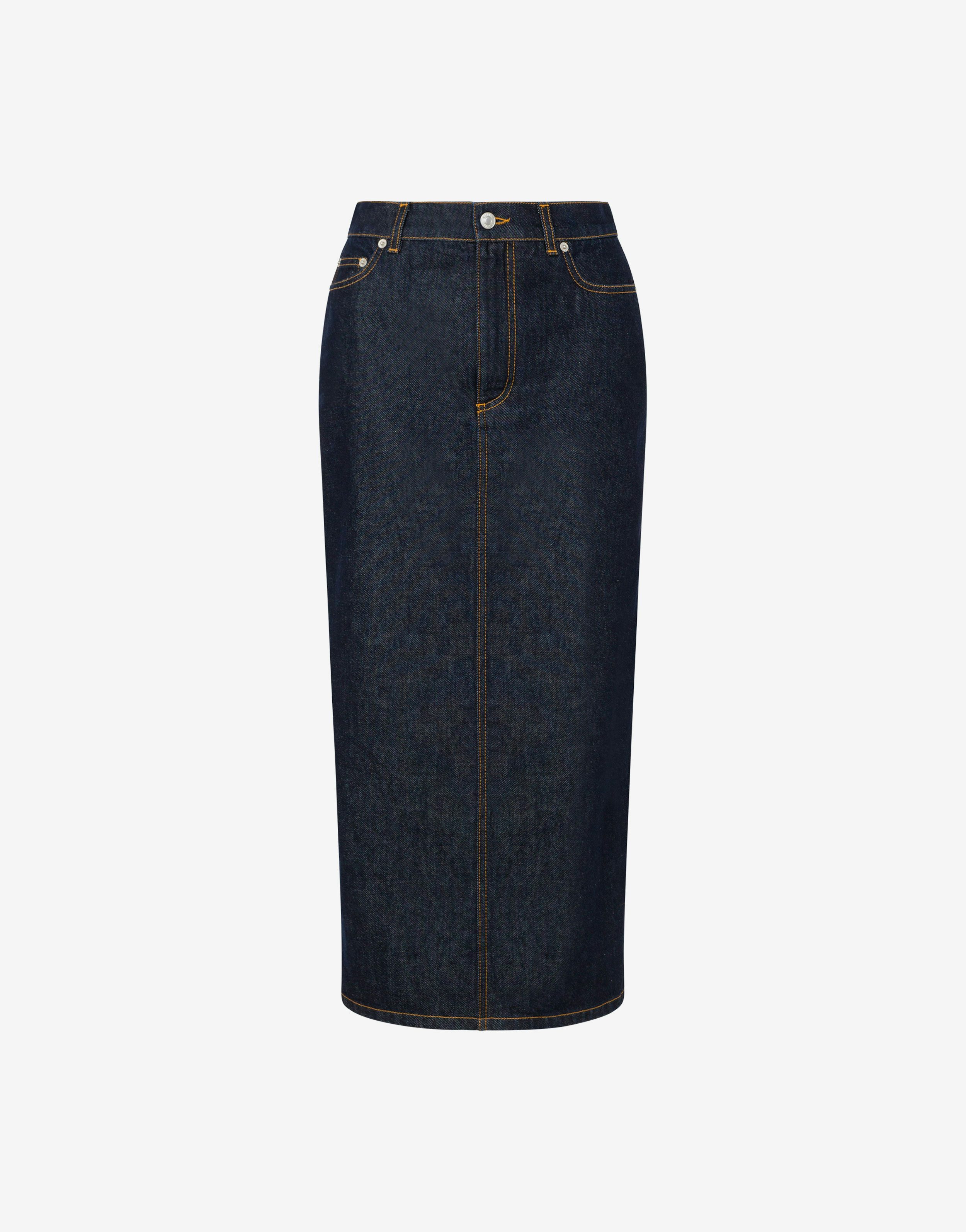 Blue denim skirt