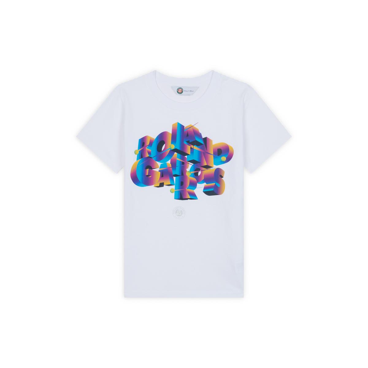 Boy signature t-shirt Roland-Garros - White - ROLAND-GARROS