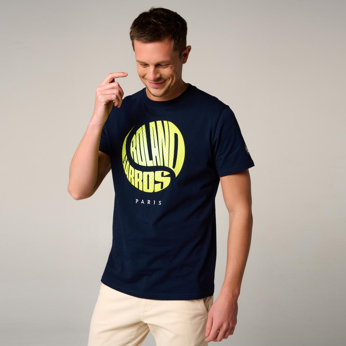 Roland-Garros men's ball t-shirt - Navy - ROLAND-GARROS
