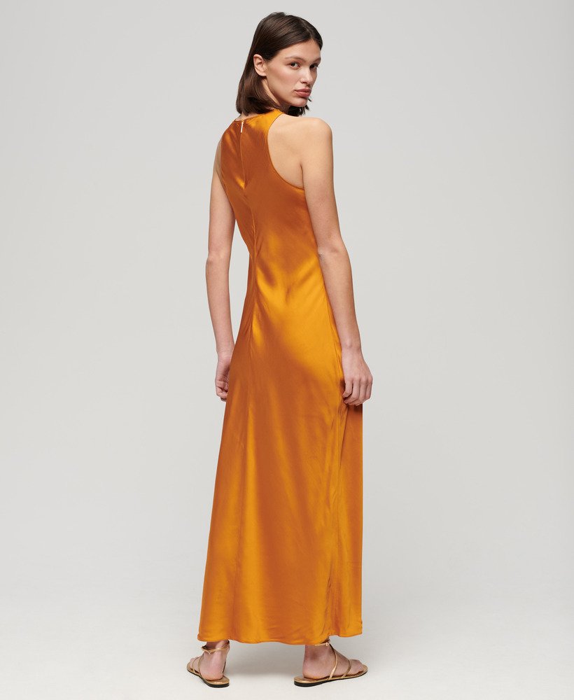 Satin Racer Midi Dress