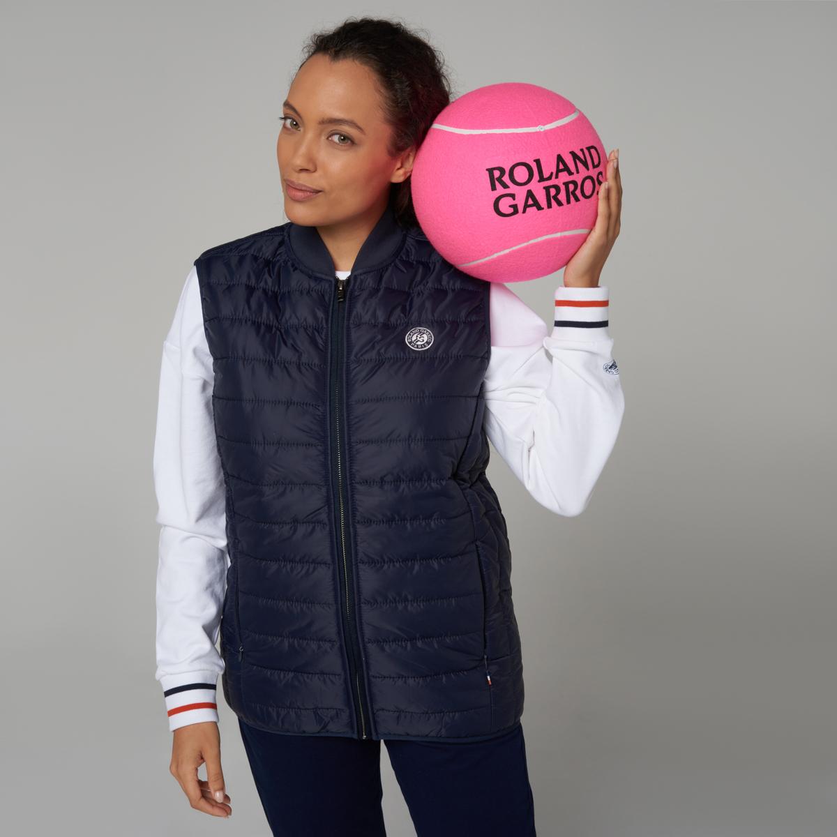 Roland-Garros unisex sleeveless puffer jacket - Navy - ROLAND-GARROS