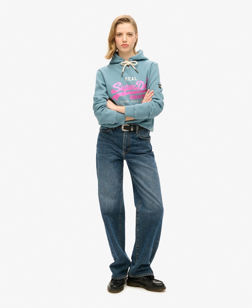 Embellished Vintage Logo Graphic Hoodie