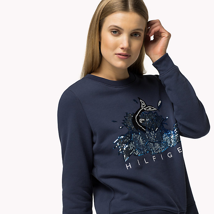 Tommy Hilfiger Sequined Cotton Sweatshirt