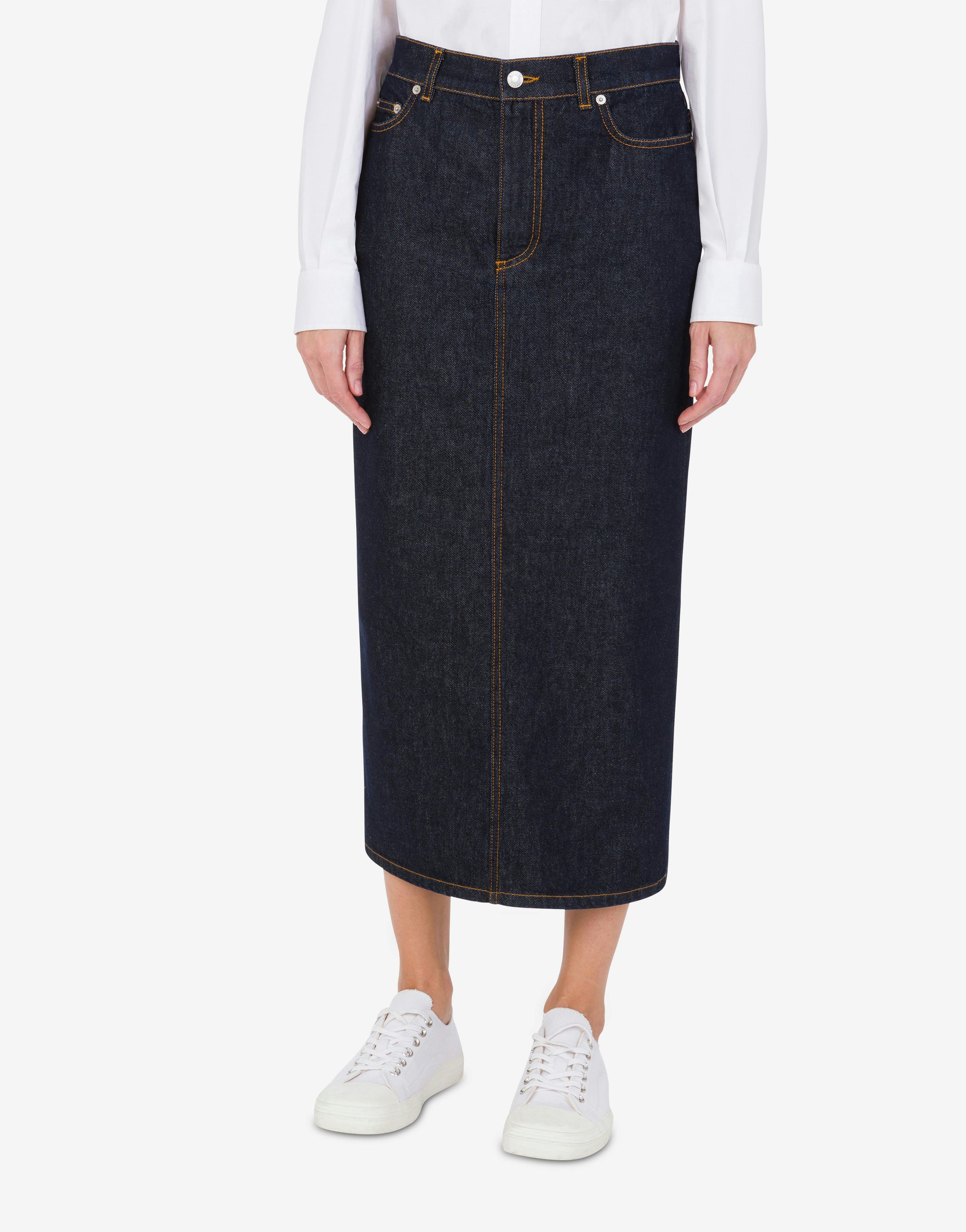 Blue denim skirt