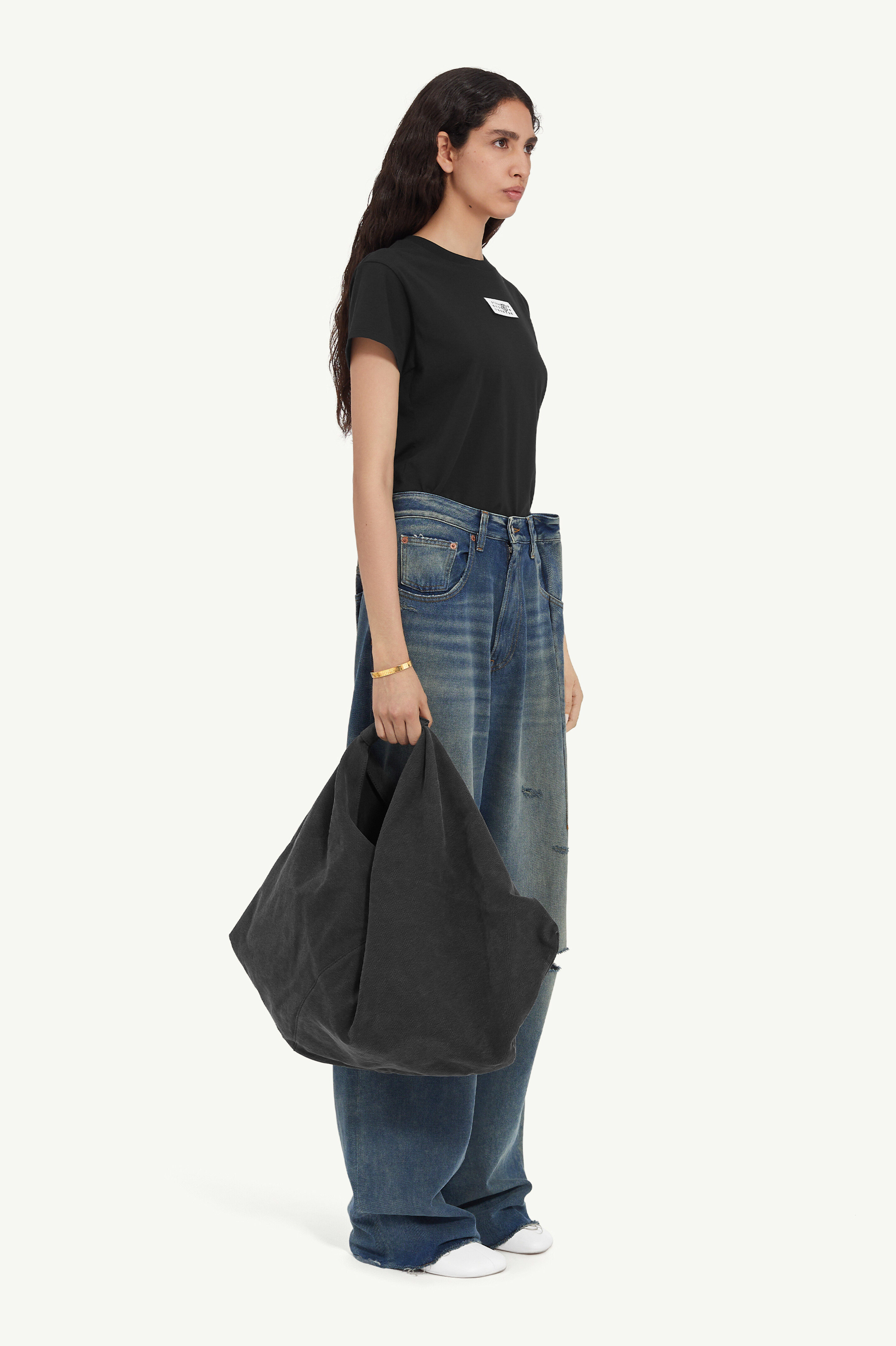 Aged denim jeans