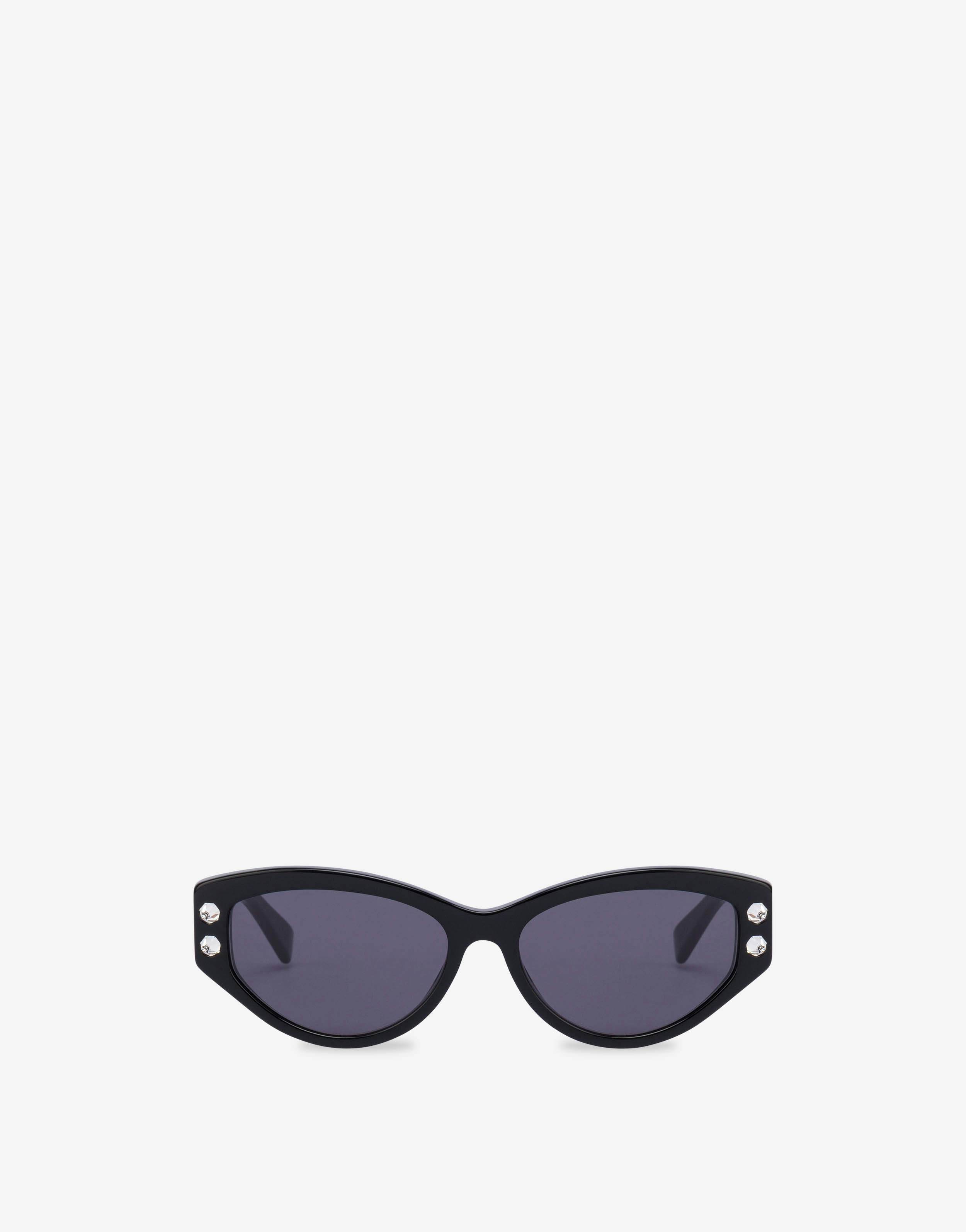 Cat eye sunglasses with rhinestones