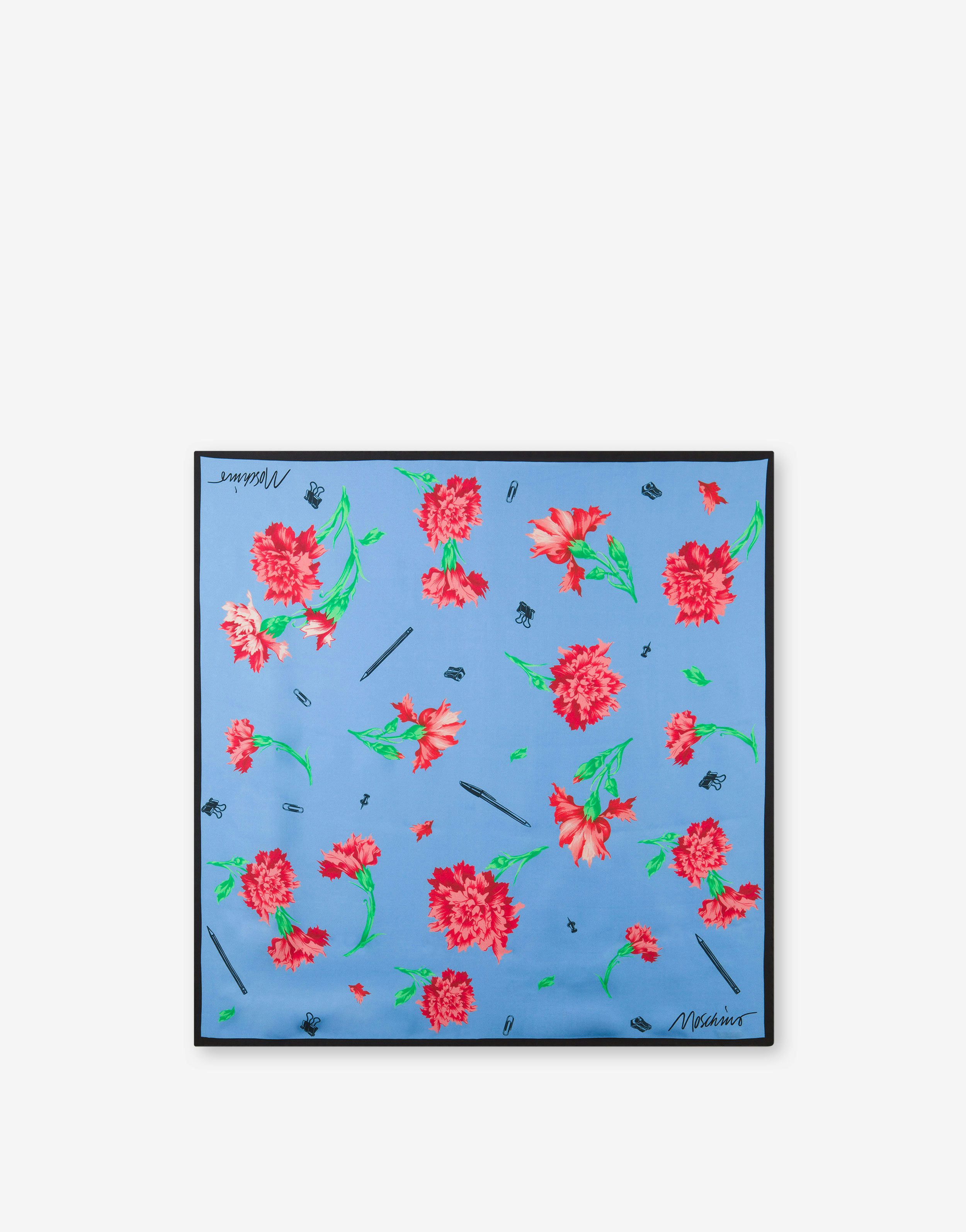 Carnation Print Silk Scarf