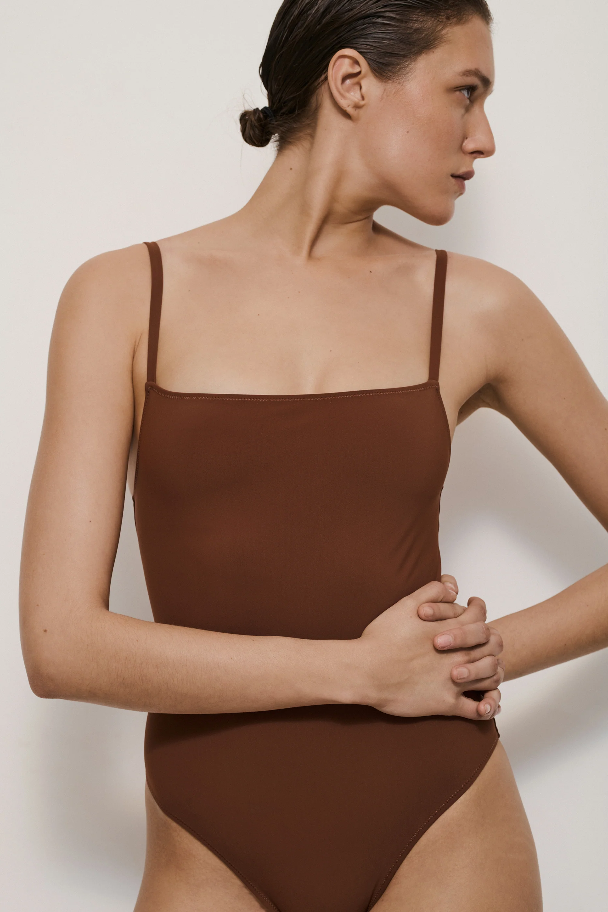 L'INTERO BROWN SWIMWEAR