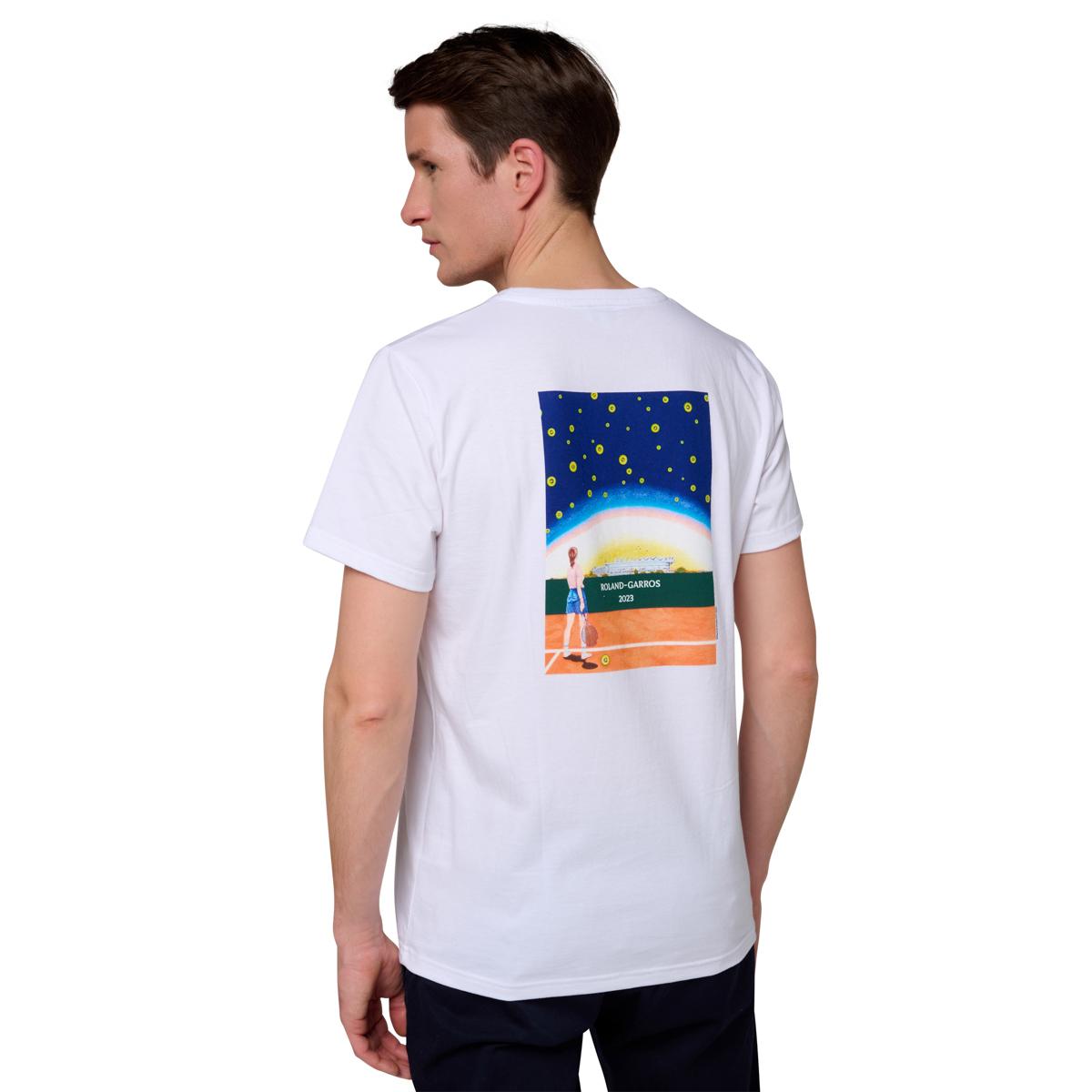 Roland Garros 2023 Men's Official Poster T-Shirt - White - ROLAND-GARROS