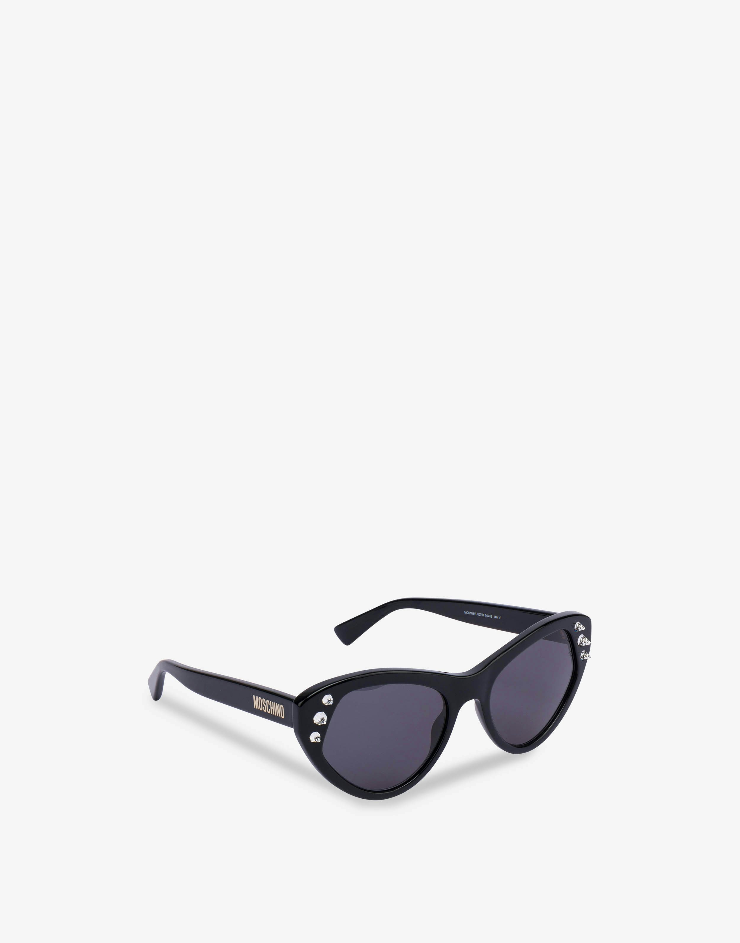 Cat eye sunglasses with rhinestones