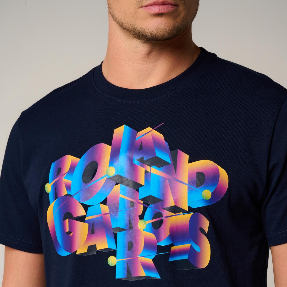 Roland-Garros man Signature T-Shirt - Navy - ROLAND-GARROS