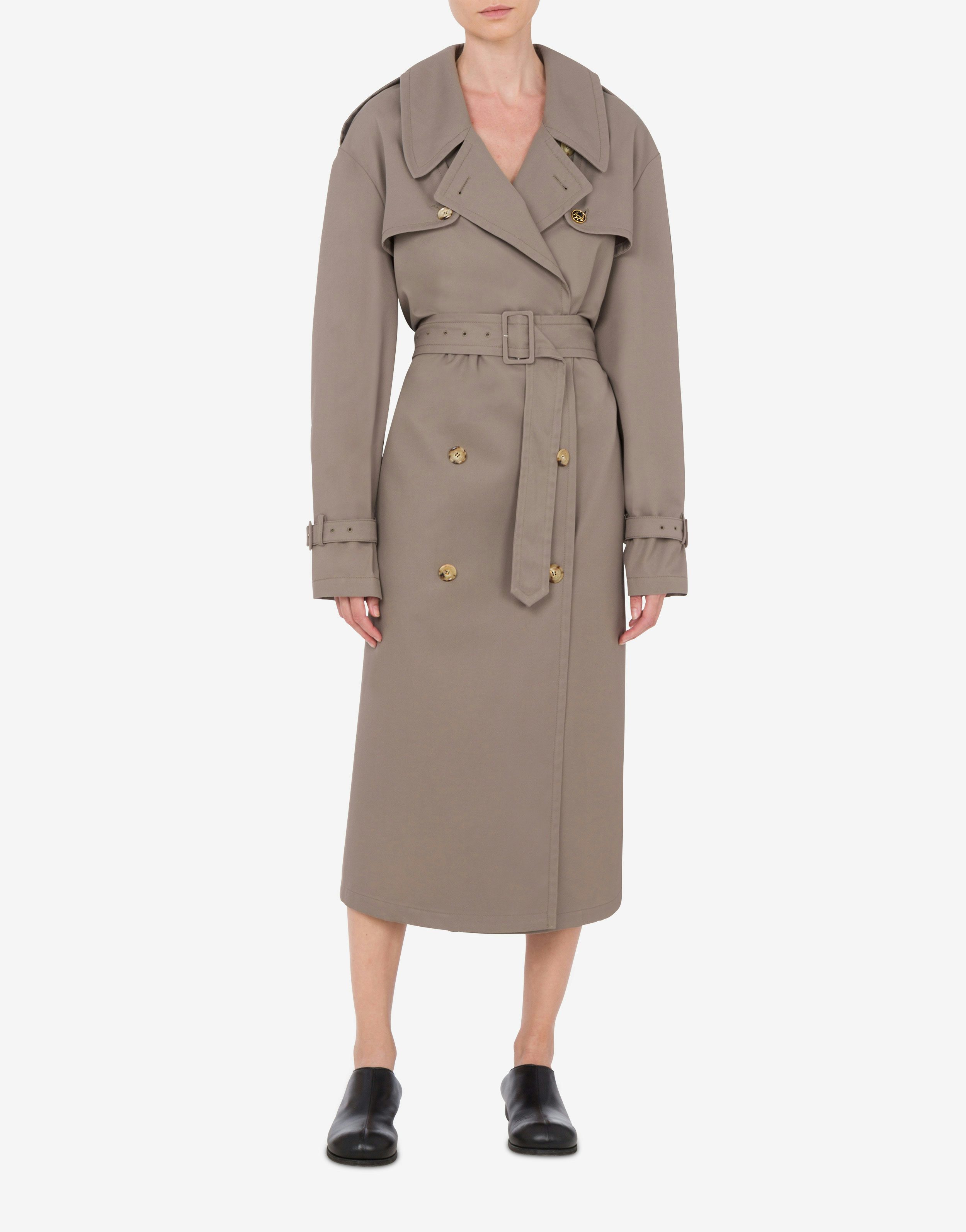 Cotton and Nylon Gabardine Trench Coat