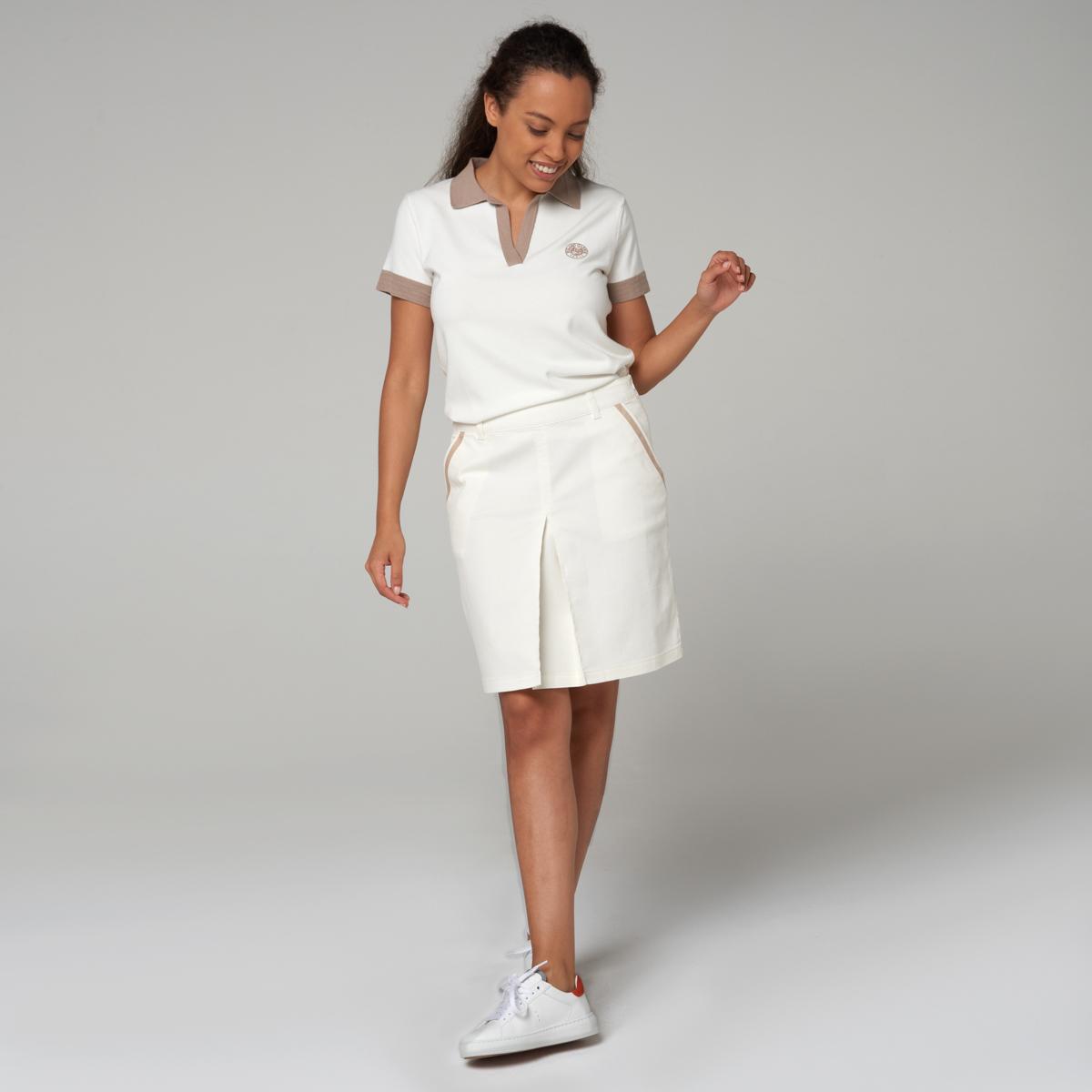 Roland-Garros woman gabardine skirt - off-white - ROLAND-GARROS