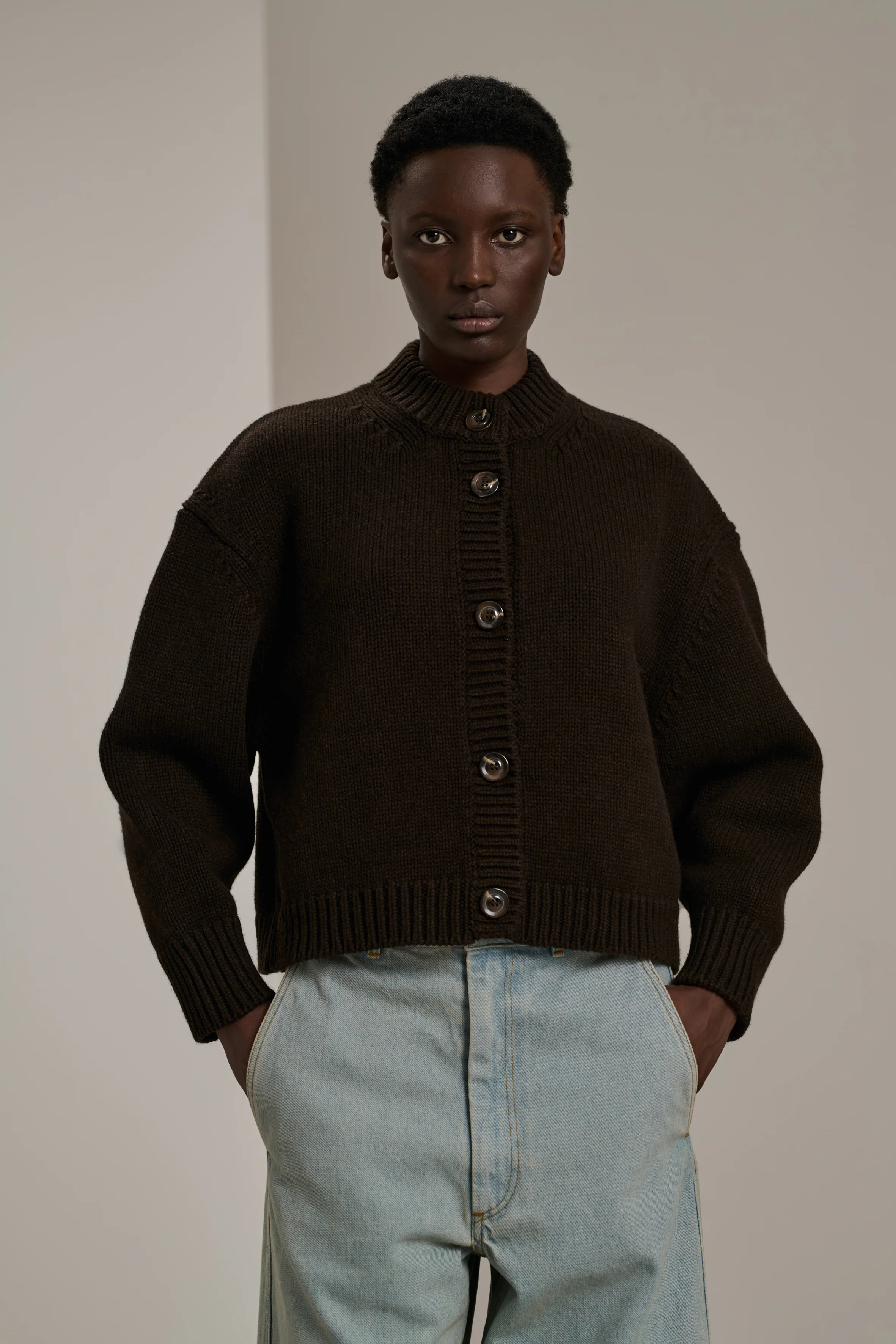 LEONARD BROWN CARDIGAN