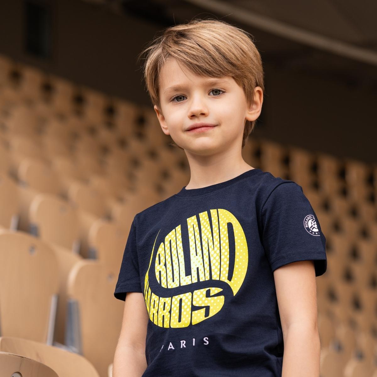 Ball t-shirt boy Roland-Garros - Navy Blue - ROLAND-GARROS