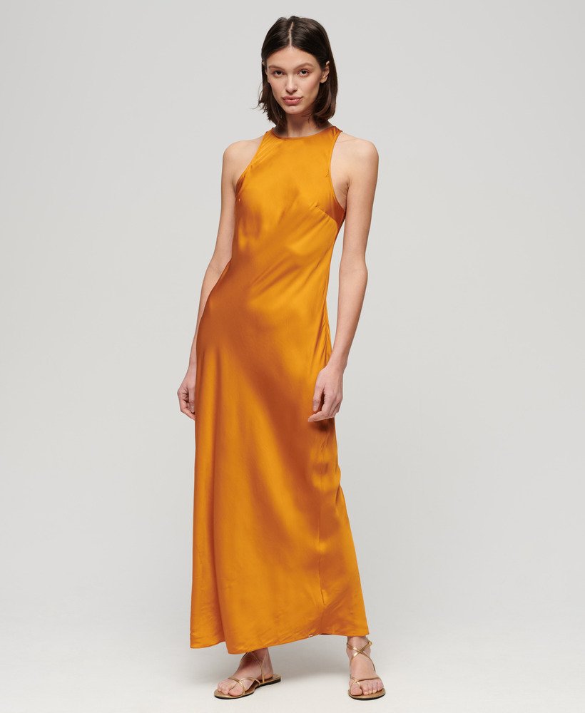 Satin Racer Midi Dress