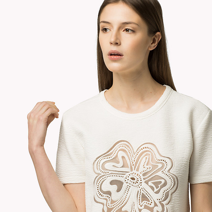 Tommy Hilfiger Cropped Mesh Design Sweatshirt