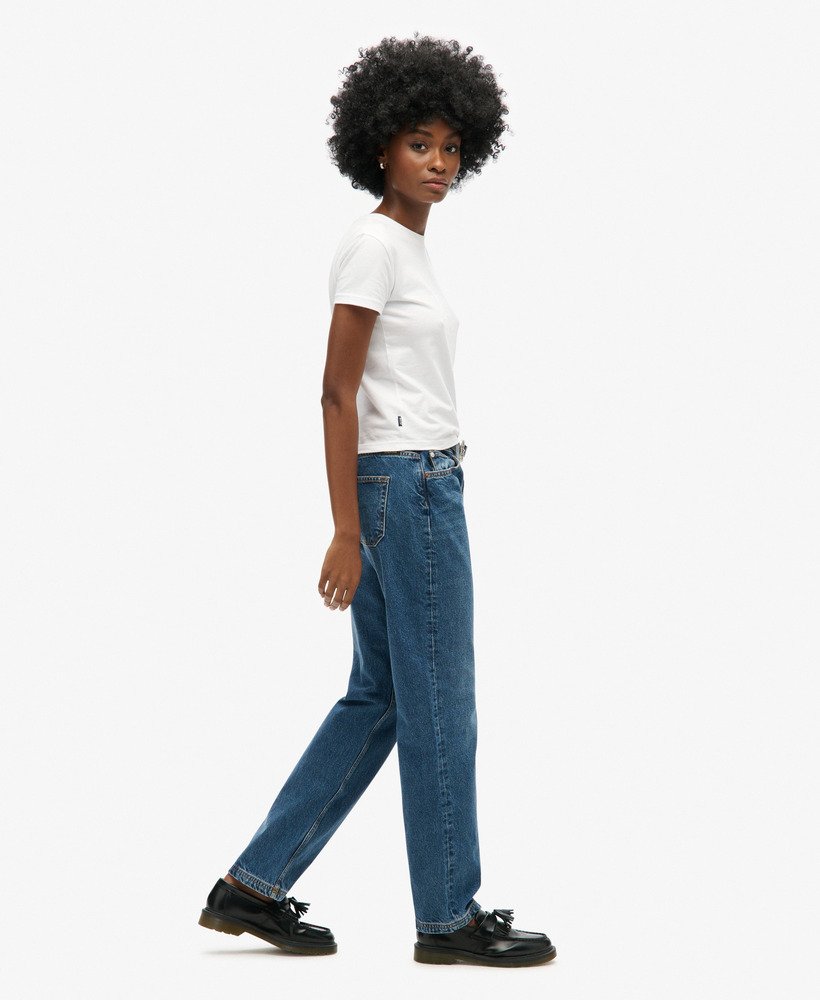 Mid Rise Straight Leg Jean
