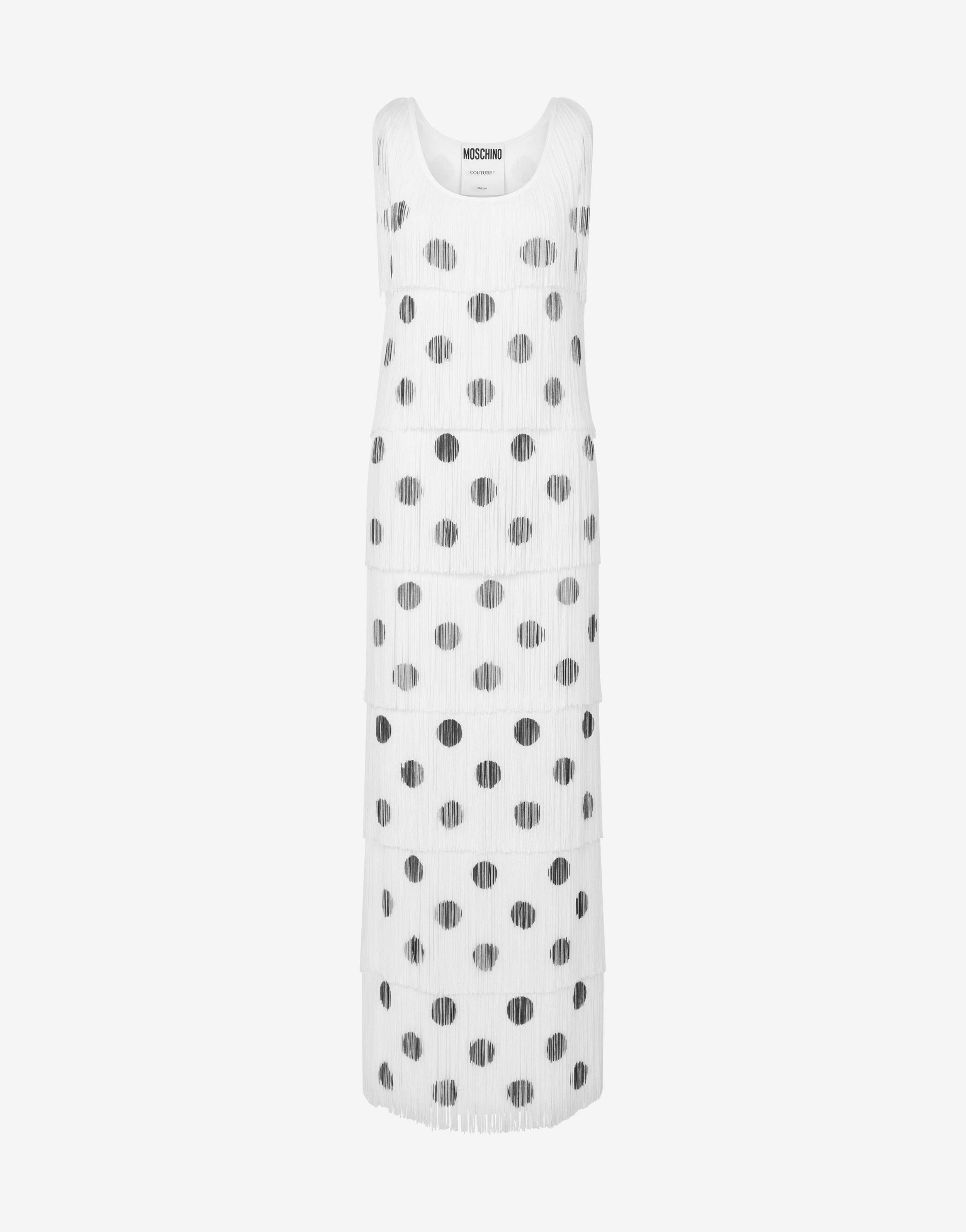 Jersey dress with fringes Polka Dots