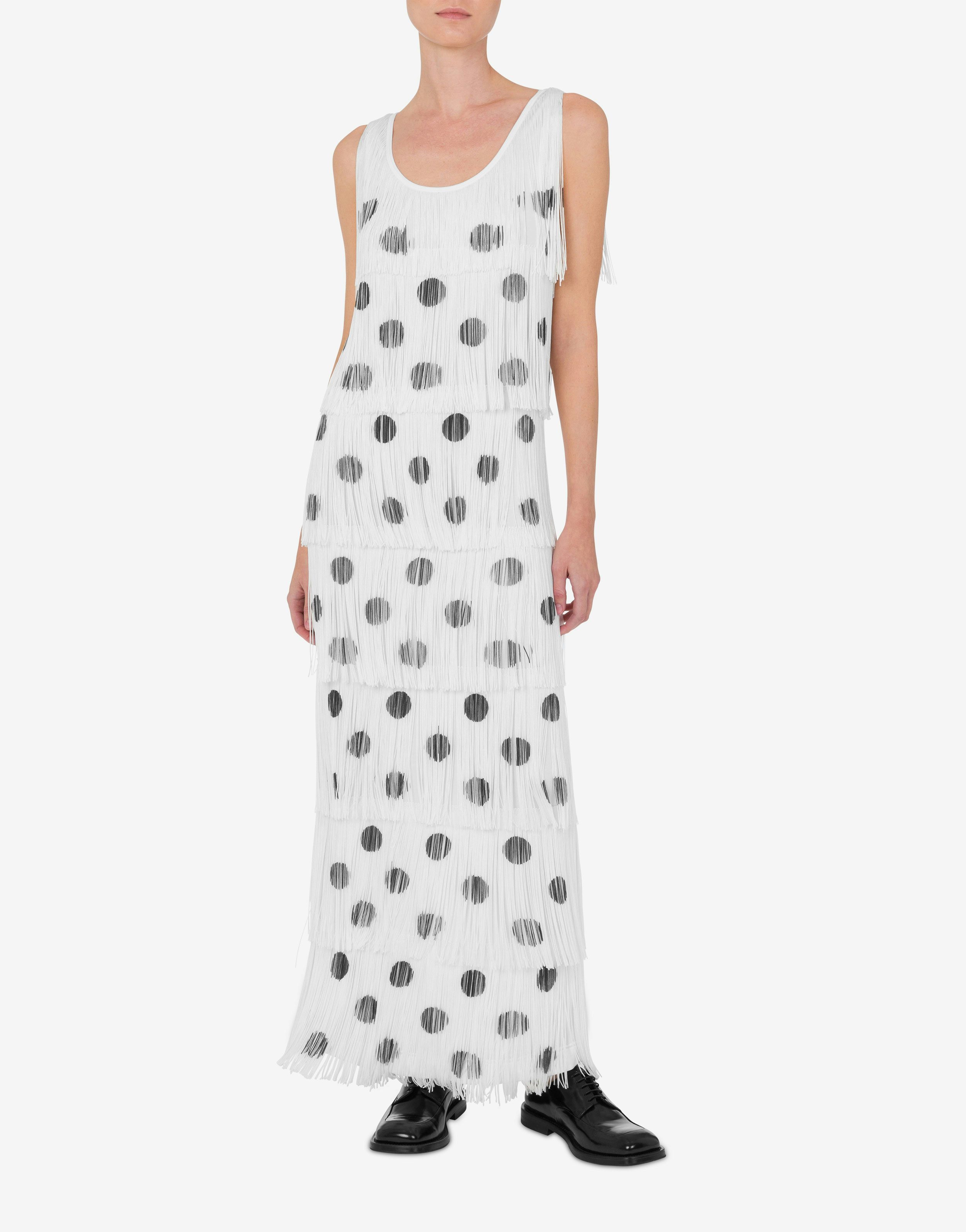 Jersey dress with fringes Polka Dots