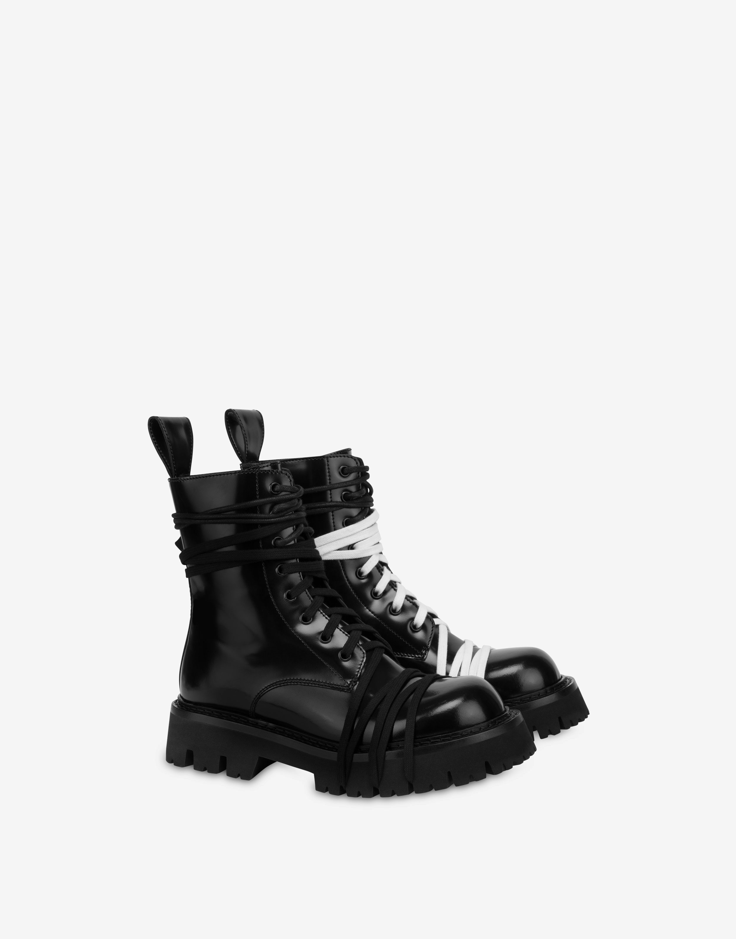 Biker boots in brushed calfskin