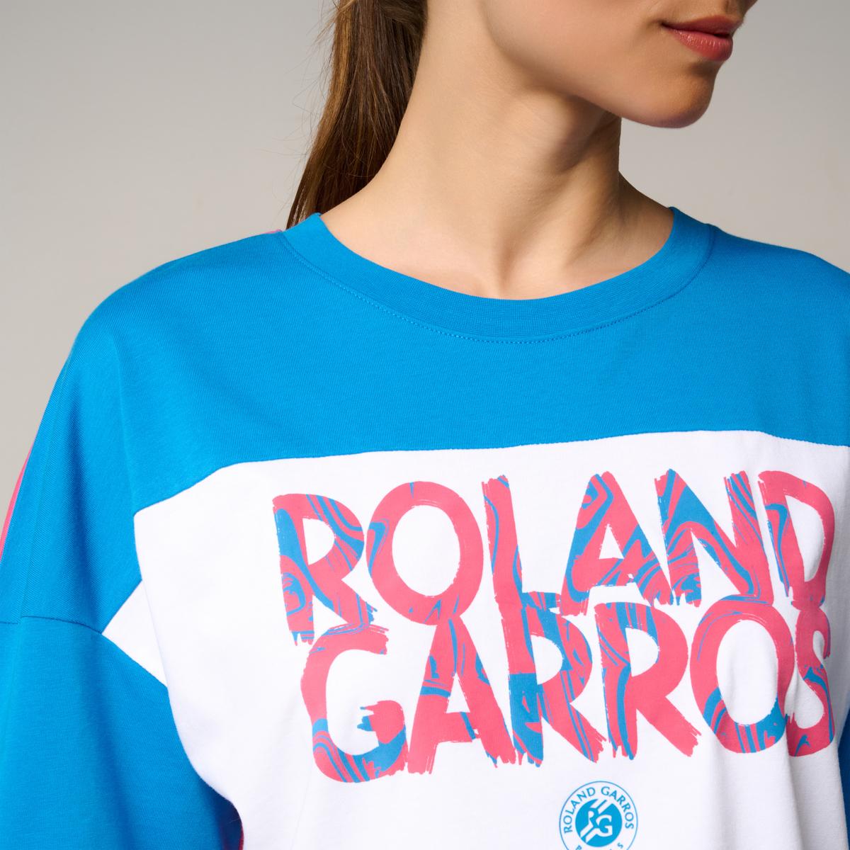 Roland-Garros woman Pop Energy T-Shirt - Blue and Pink - ROLAND-GARROS