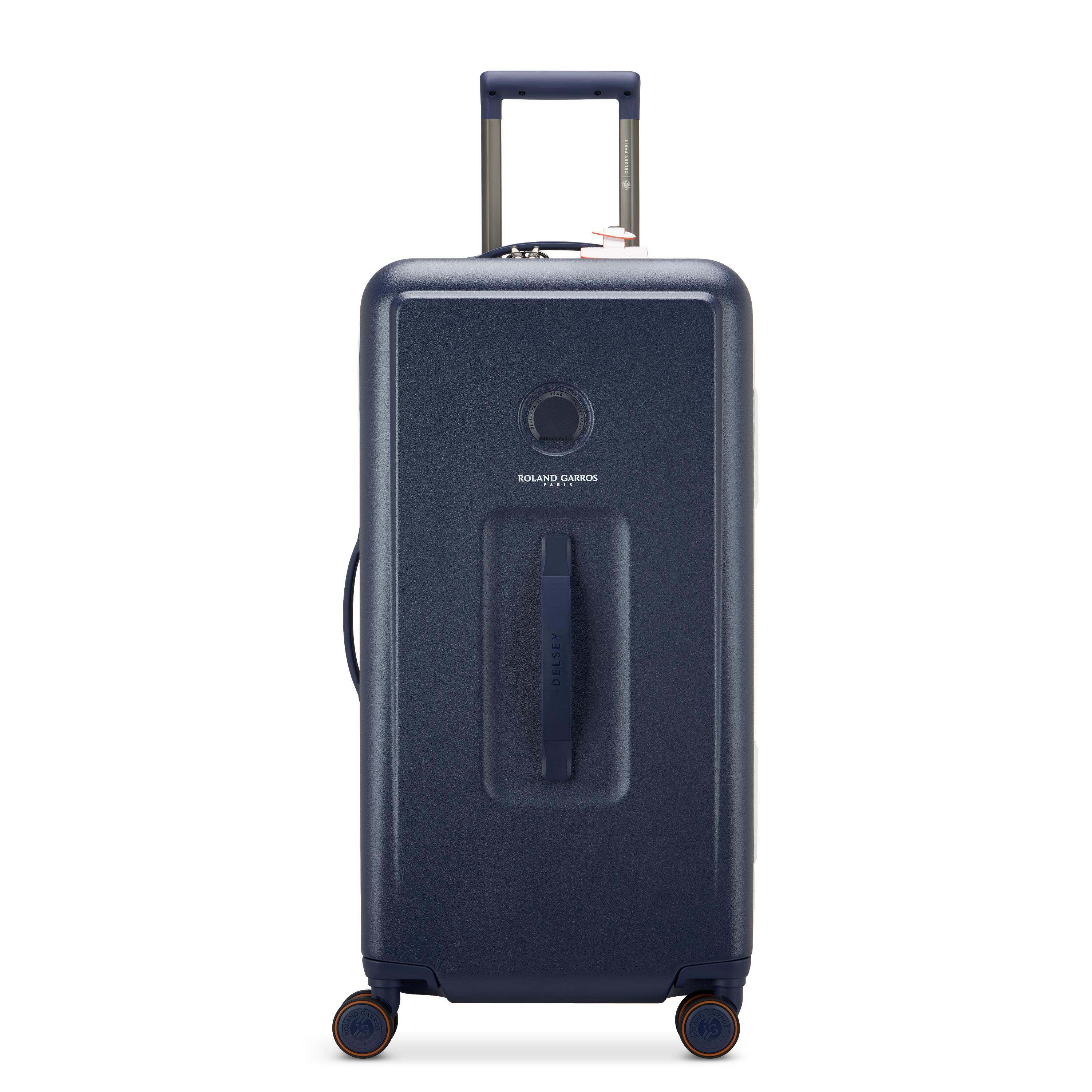 Delsey x Roland-Garros (80cm) Checked Trunk Suitcase - Navy - ROLAND-GARROS