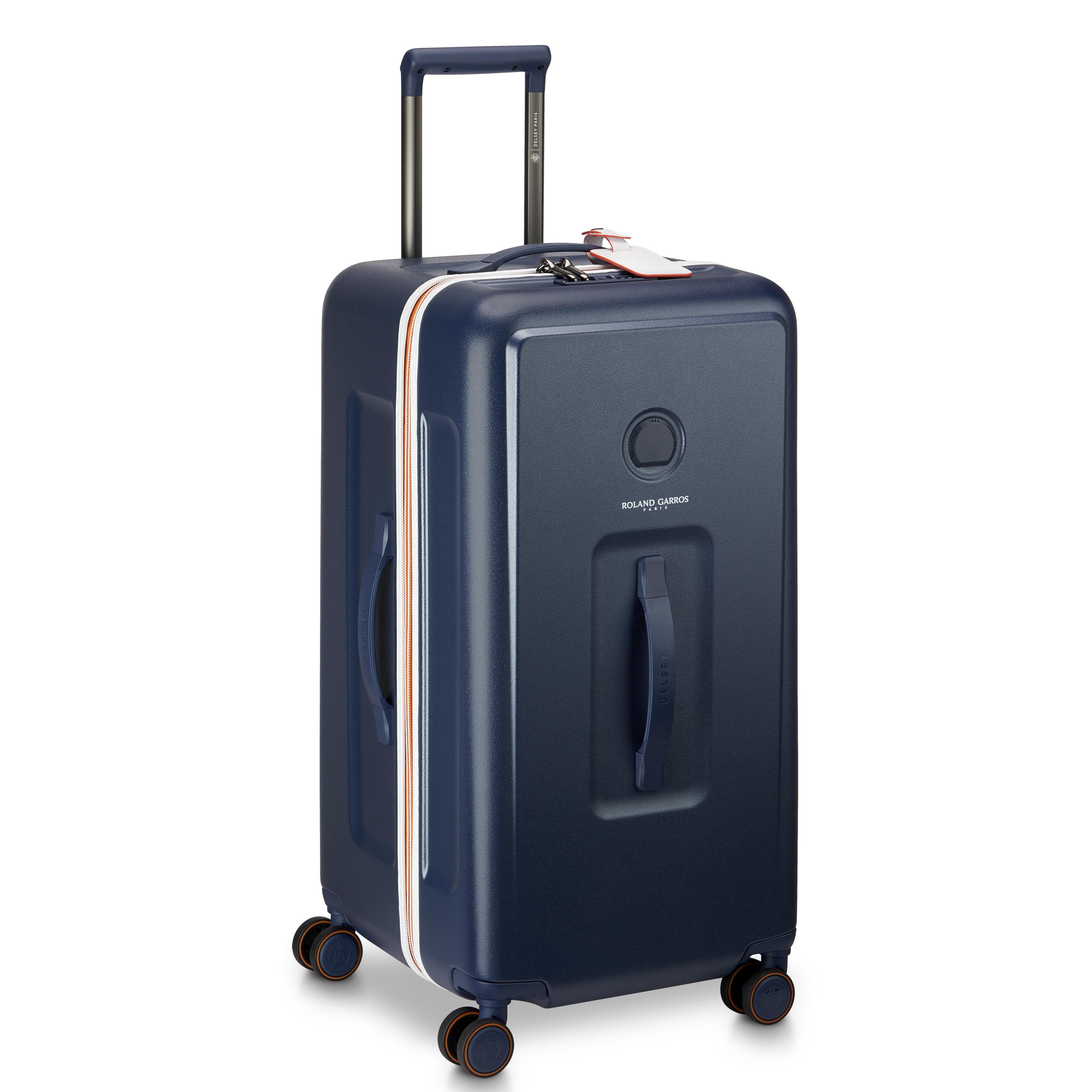 Delsey x Roland-Garros (80cm) Checked Trunk Suitcase - Navy - ROLAND-GARROS