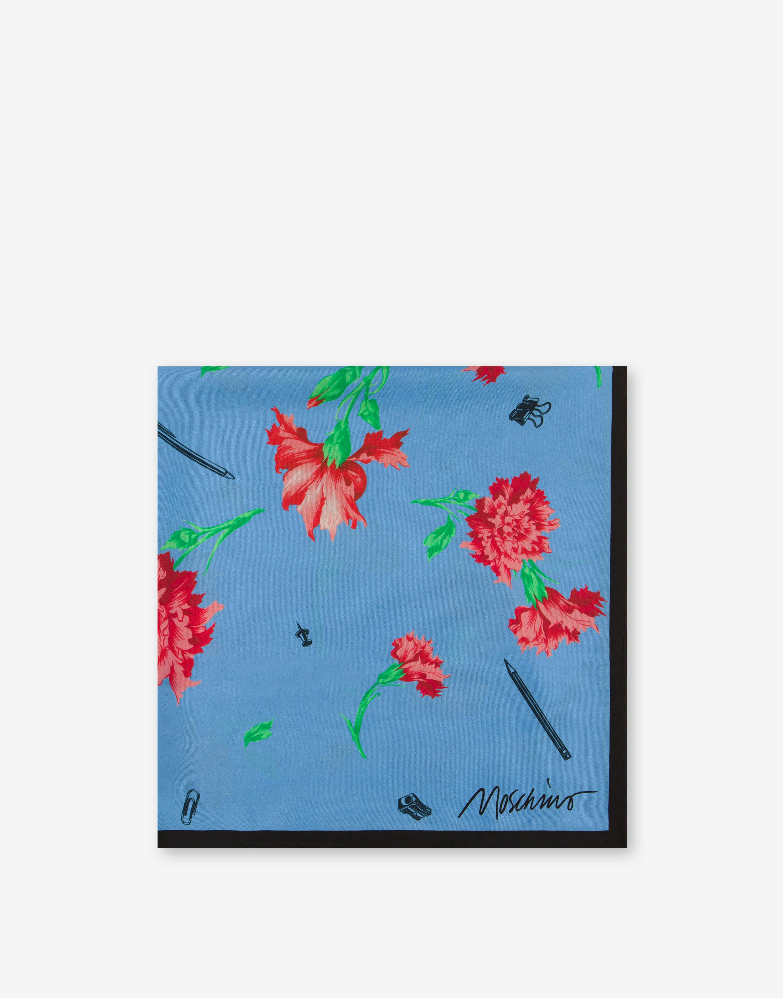 Carnation Print Silk Scarf