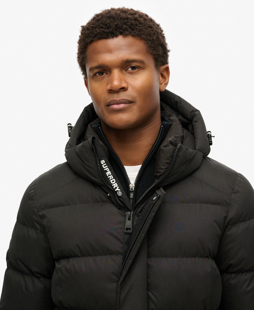 Hooded Microfibre Sport Puffer Jacket