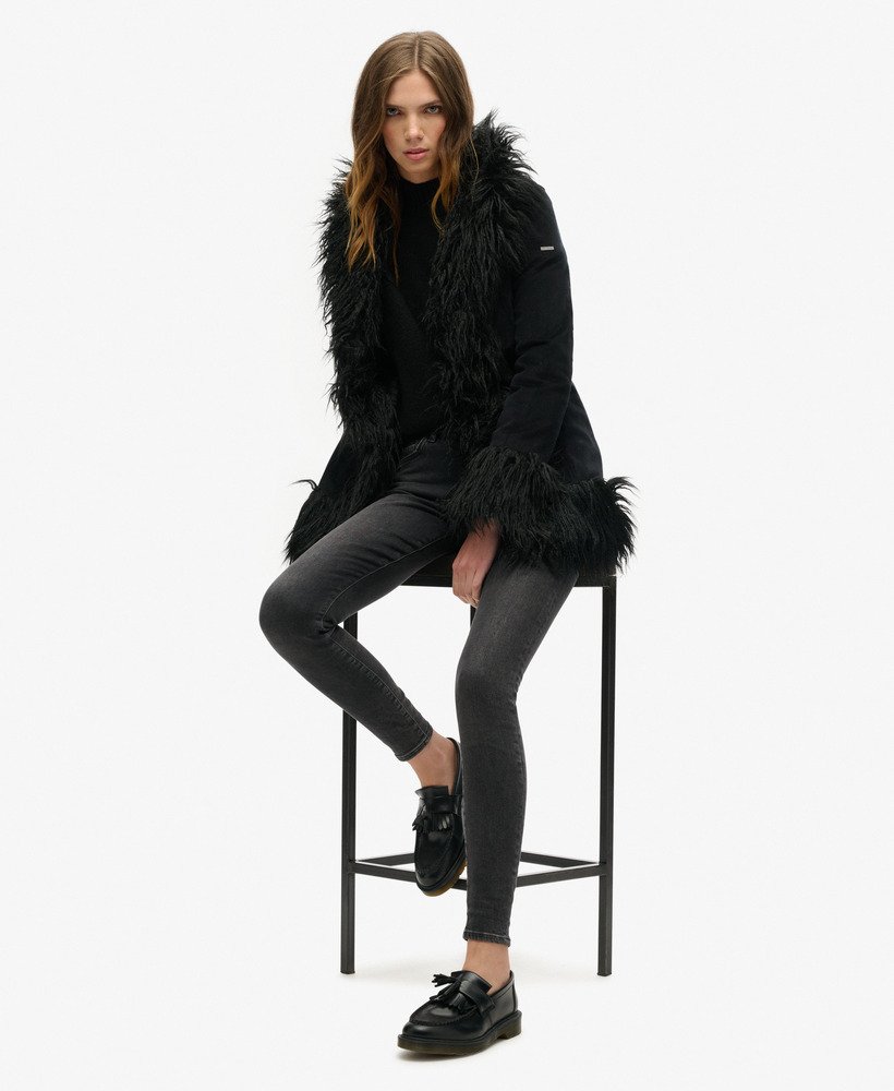 Faux Fur Lined Afghan Coat
