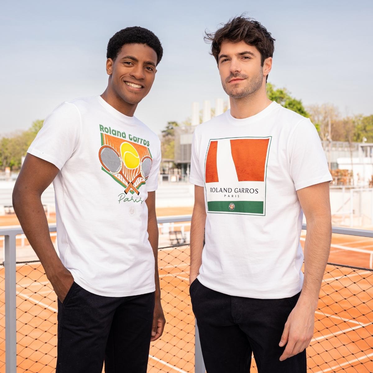 Roland-Garros line court men's t-shirt - White - ROLAND-GARROS
