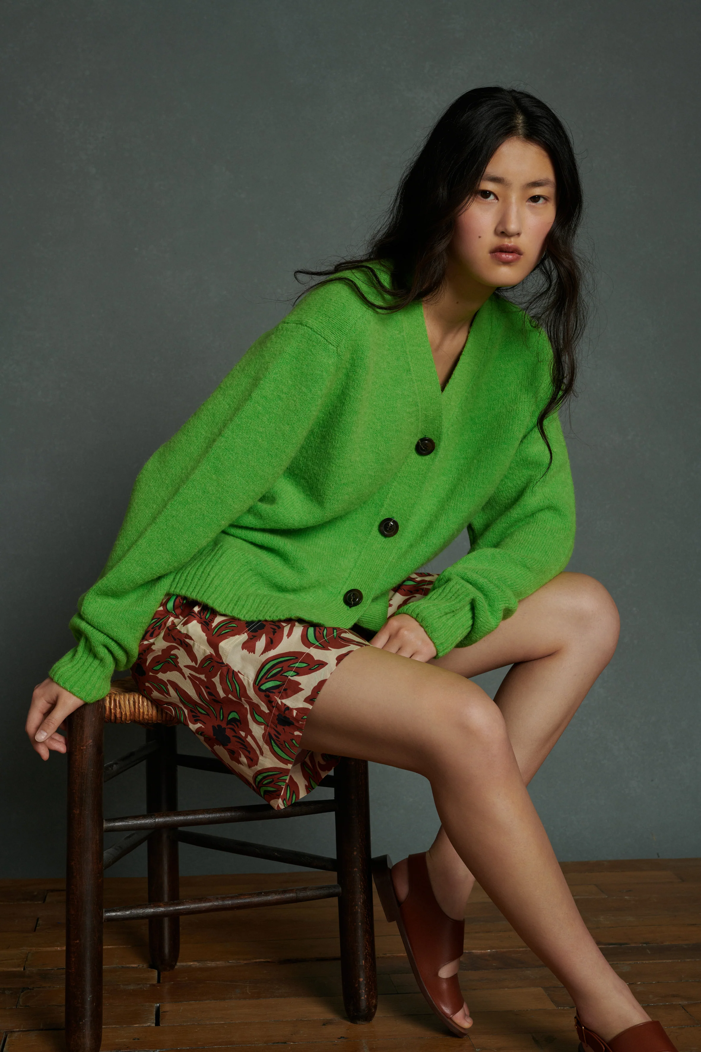 ALESIA GREEN CARDIGAN