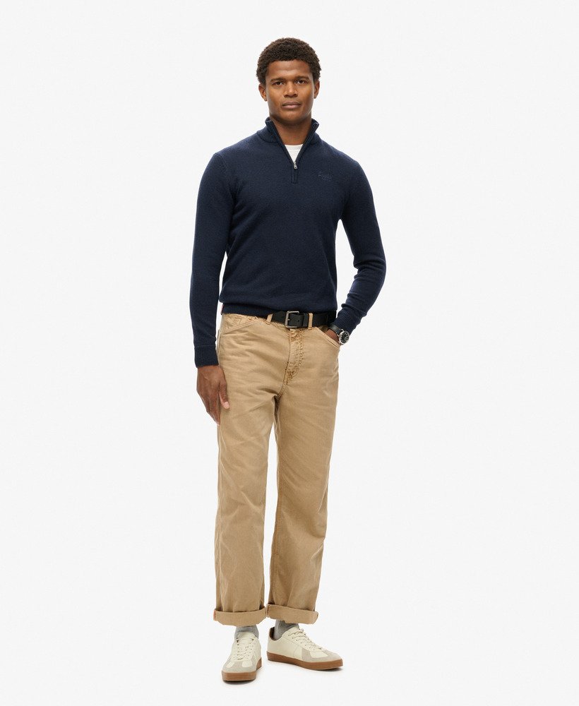Essential Embroidered Knitted Half Zip Jumper