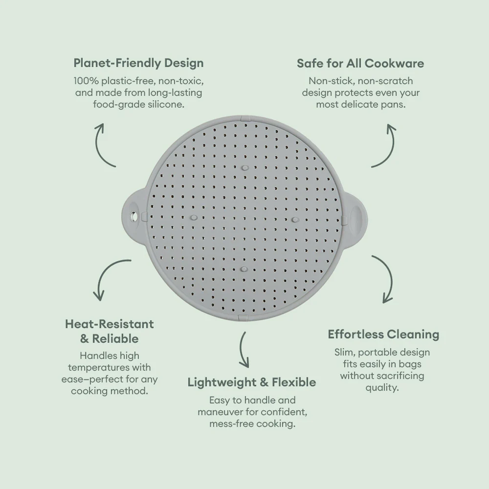 No-Tox Silicone Splatter Guard & Cooking Lid