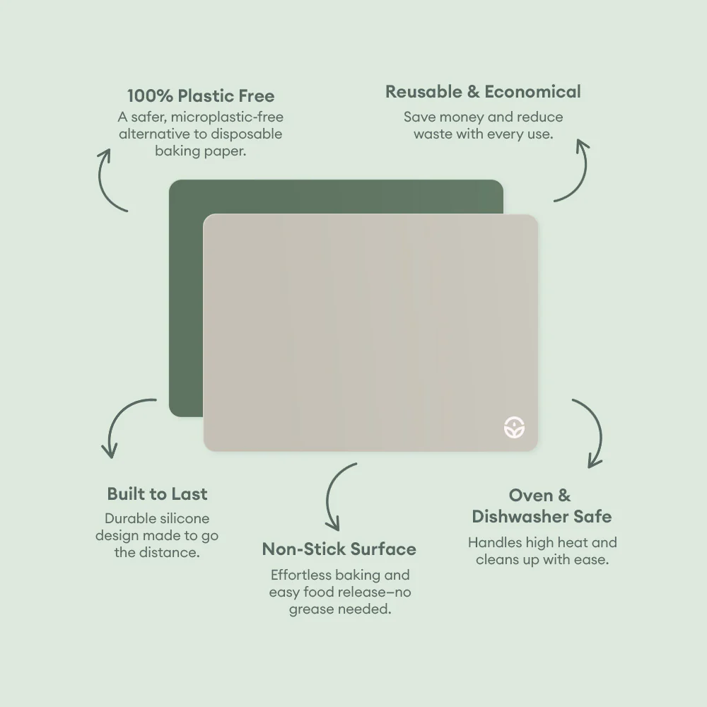 No-Tox Silicone Oven Tray & Baking Mat - 2 Pack