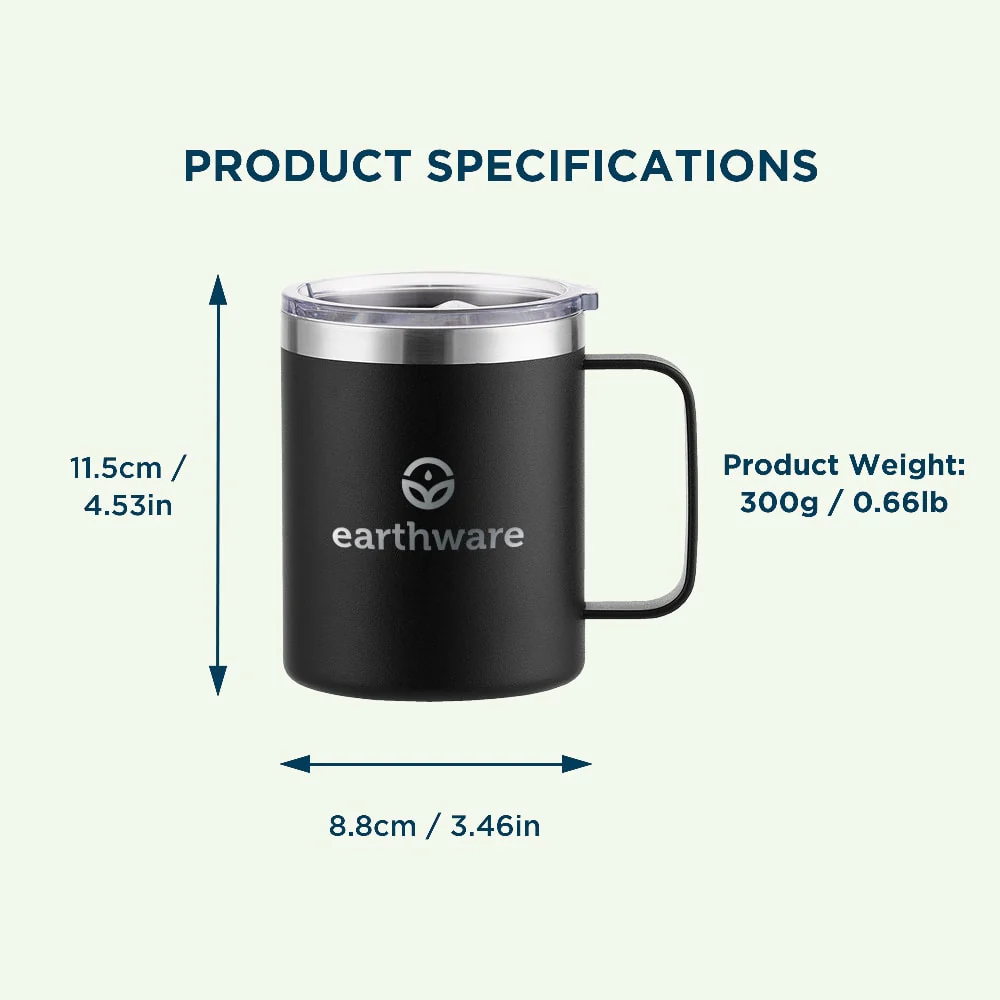 Earth Camp Mug Premium Insulated Travel Cup - Pink (355ml)