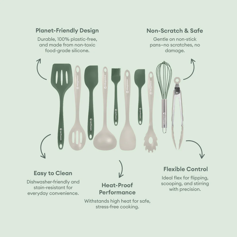 No-Tox Silicone Kitchen Utensils Set - Complete Set