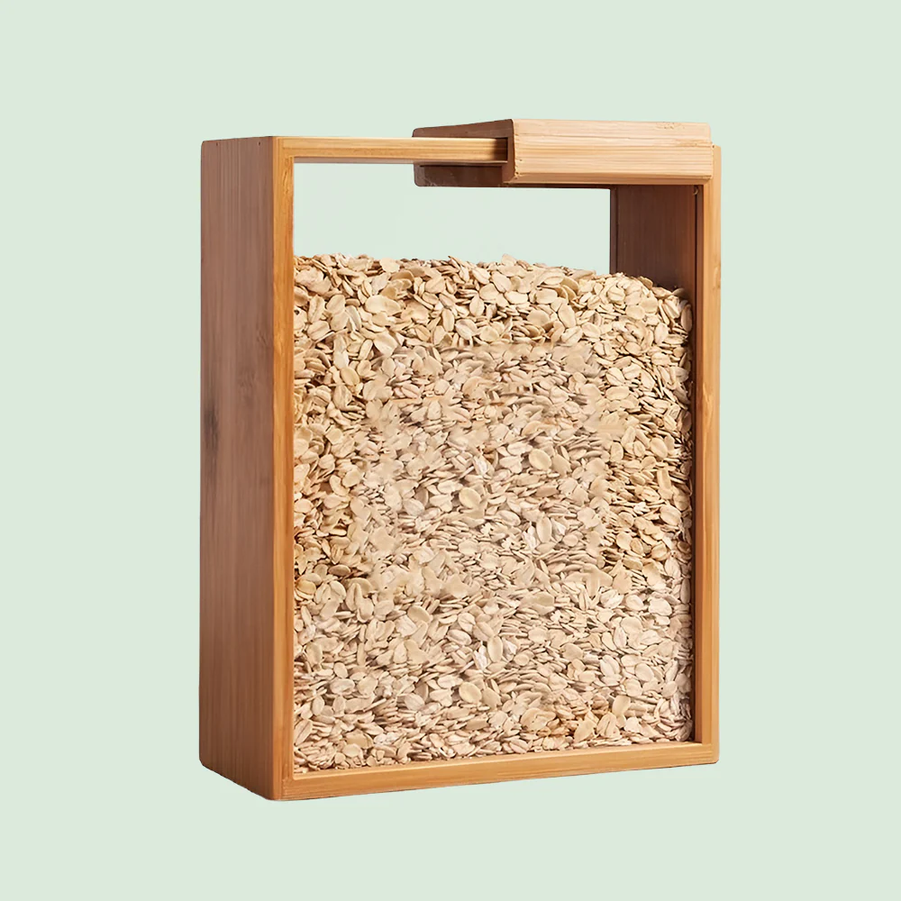 Glass Bamboo Cereal & Dry Food Dispenser - 5 Pack
