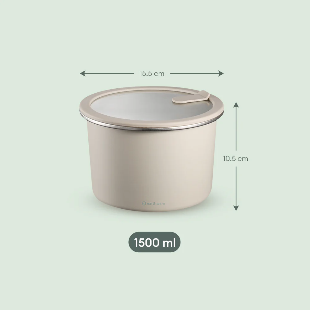 Stainless Steel Food Storage Container - Circle (1500ml)