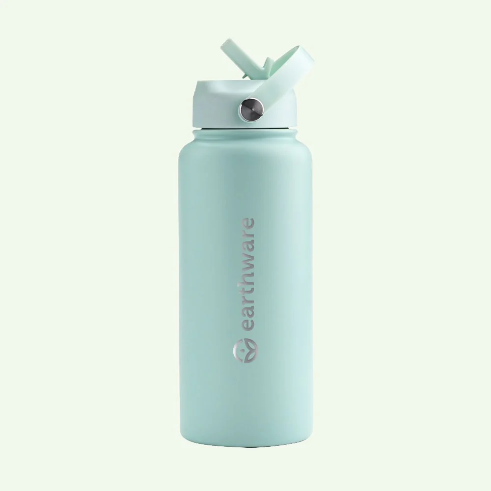 Earth Bottle Premium Insulated Water Bottle with 2 x Caps - Mint (1L)