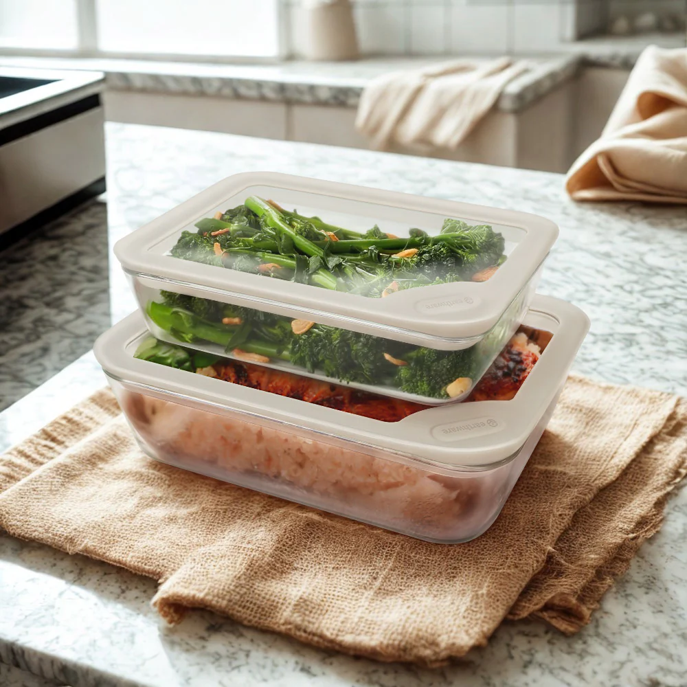 Glass Food Storage Containers - Rectangle (1530ml)