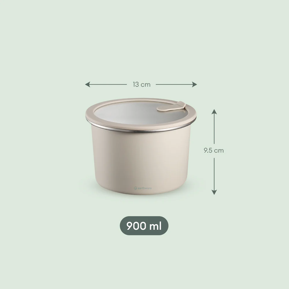 Stainless Steel Food Storage Container - Circle (900ml)