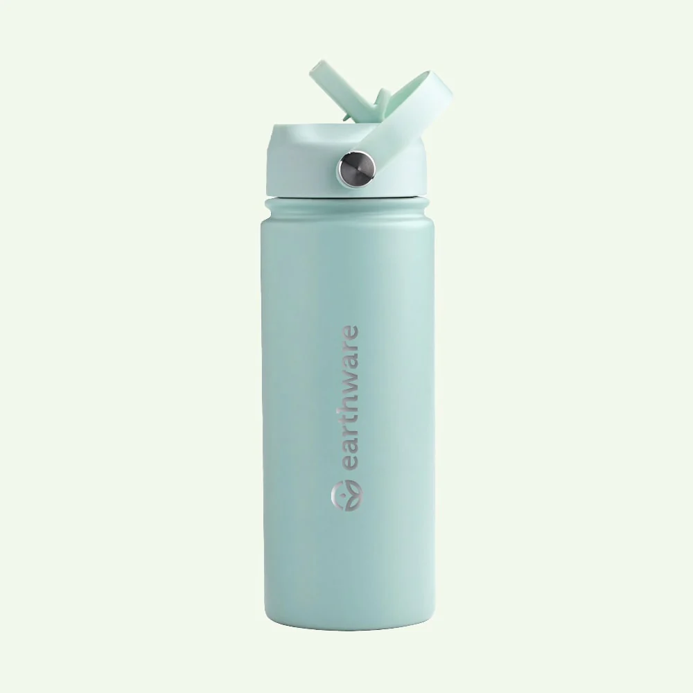 Earth Bottle Premium Insulated Water Bottle with 2 x Caps - Mint (550ml)