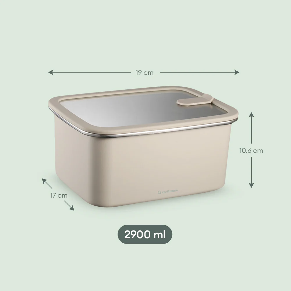 Stainless Steel Food Storage Container - Rectangle (2900ml)