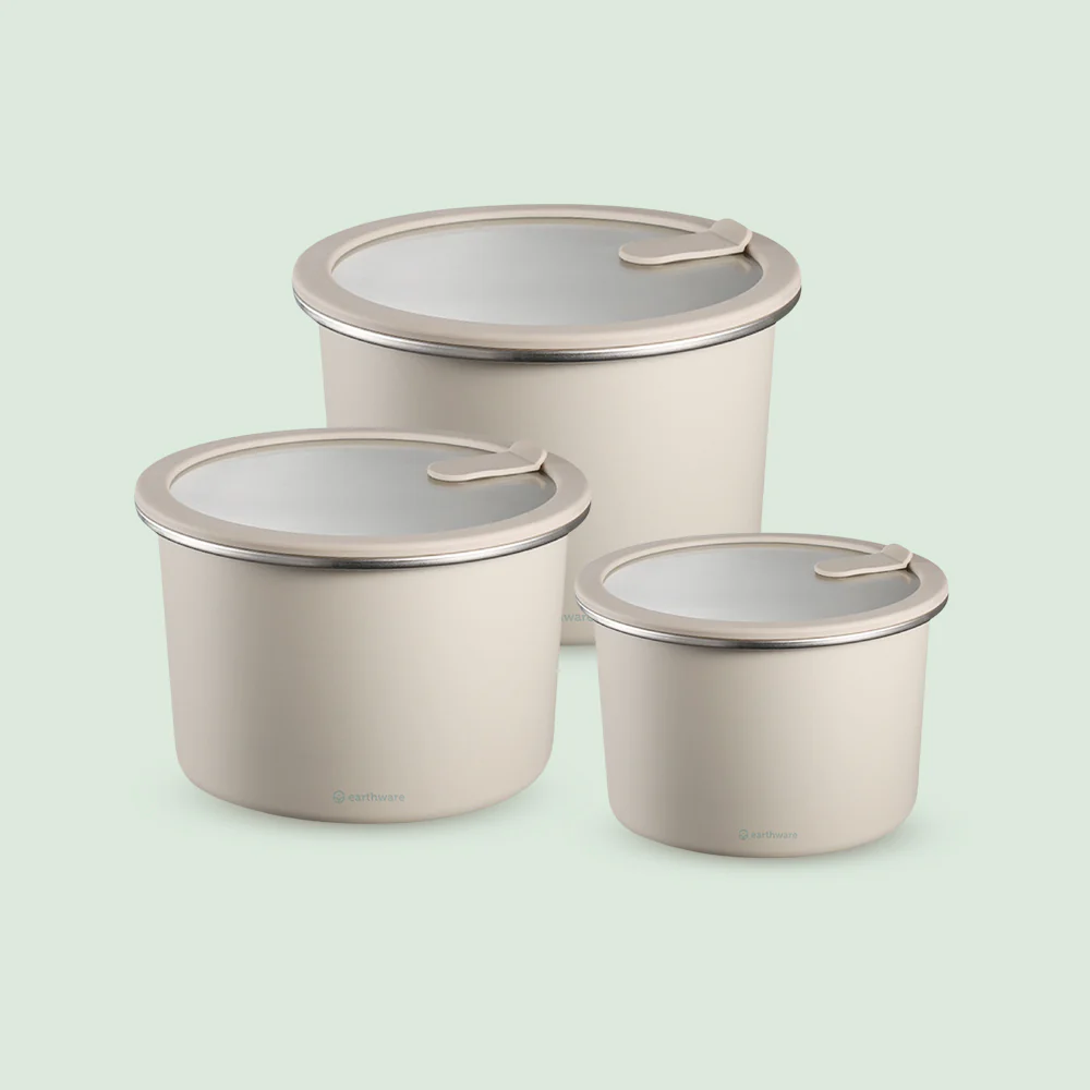 Stainless Steel Food Storage Container - Circle - 3 Pack